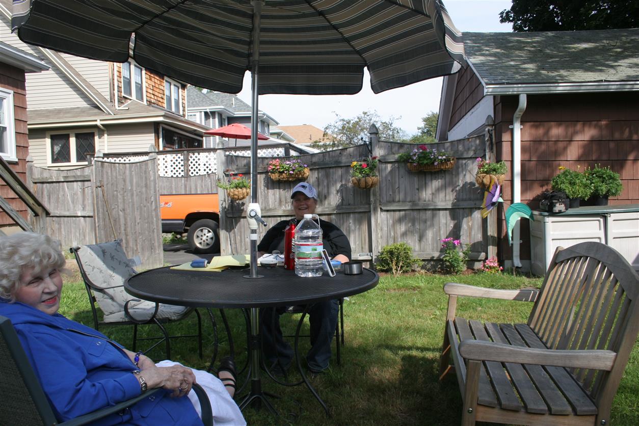 That image of Alice (foreground) and Kathy Cogliano was taken by me back in 2012 in their homestead's backyard in the Wollaston area of Quincy.